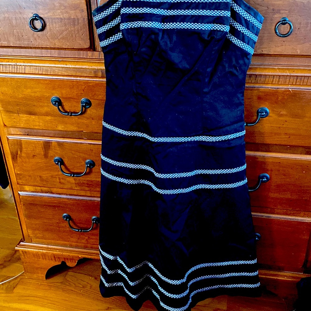 Women’s cable and gauge cotton blend black dress